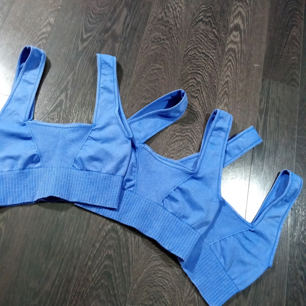 NEW FP Movement Good Karma Square Neck Bra in Blue Size XS/S - Picture 6 of 13